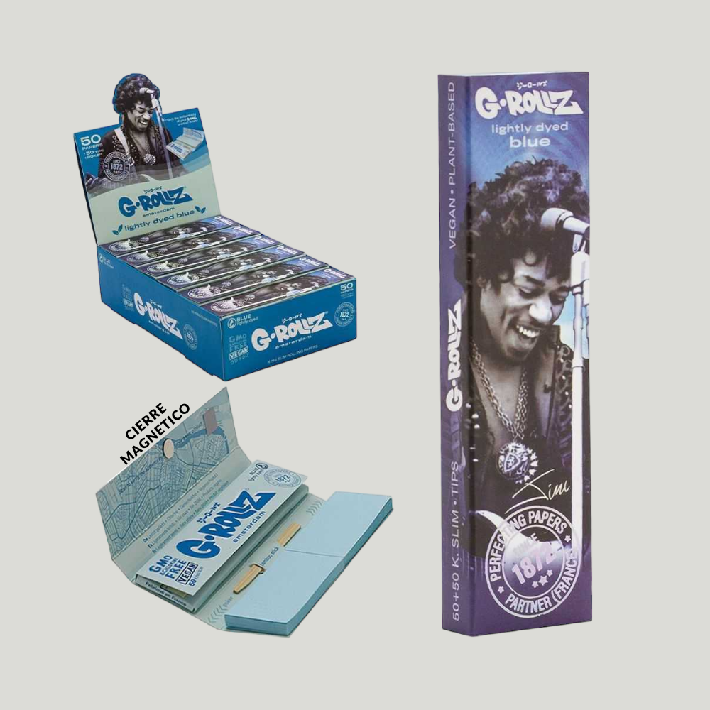 G.ROLLZ PAPEL KING SIZE BLUE JIMI HENDRIX 50X50 TIPS