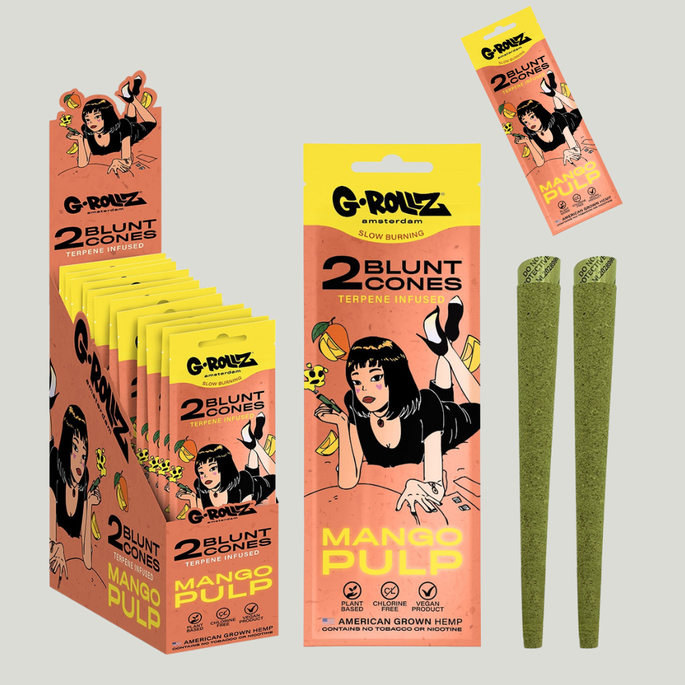 G-Rollz | 2 conos de cáñamo preenrollados con infusión de terpeno 'pulpa de mango'