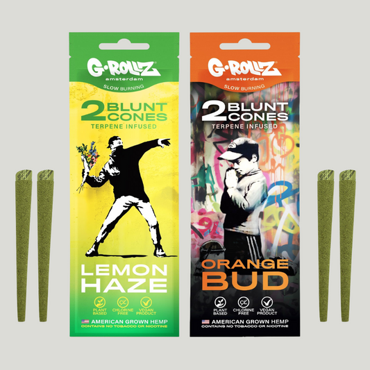 G-Rollz | 2 conos de CBD preenrollados con infusión de terpeno 'Orange Bud y Lemon Haze'